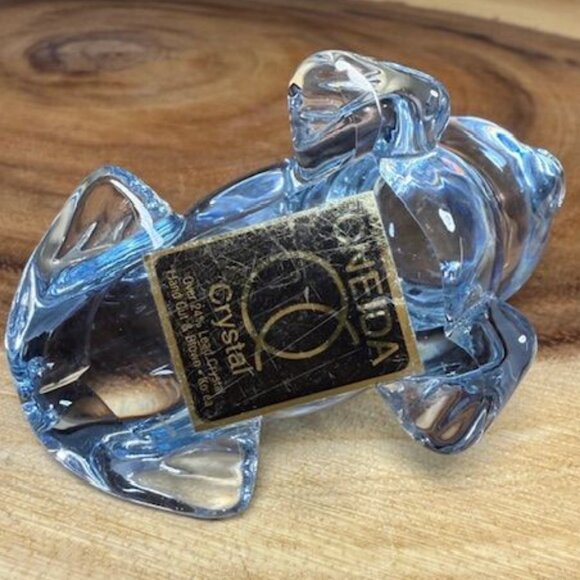 Vintage Oneida Blue Lead Crystal Hand Cut and Hand Blown Seal Sea Lion Figurine - Picture 10 of 11